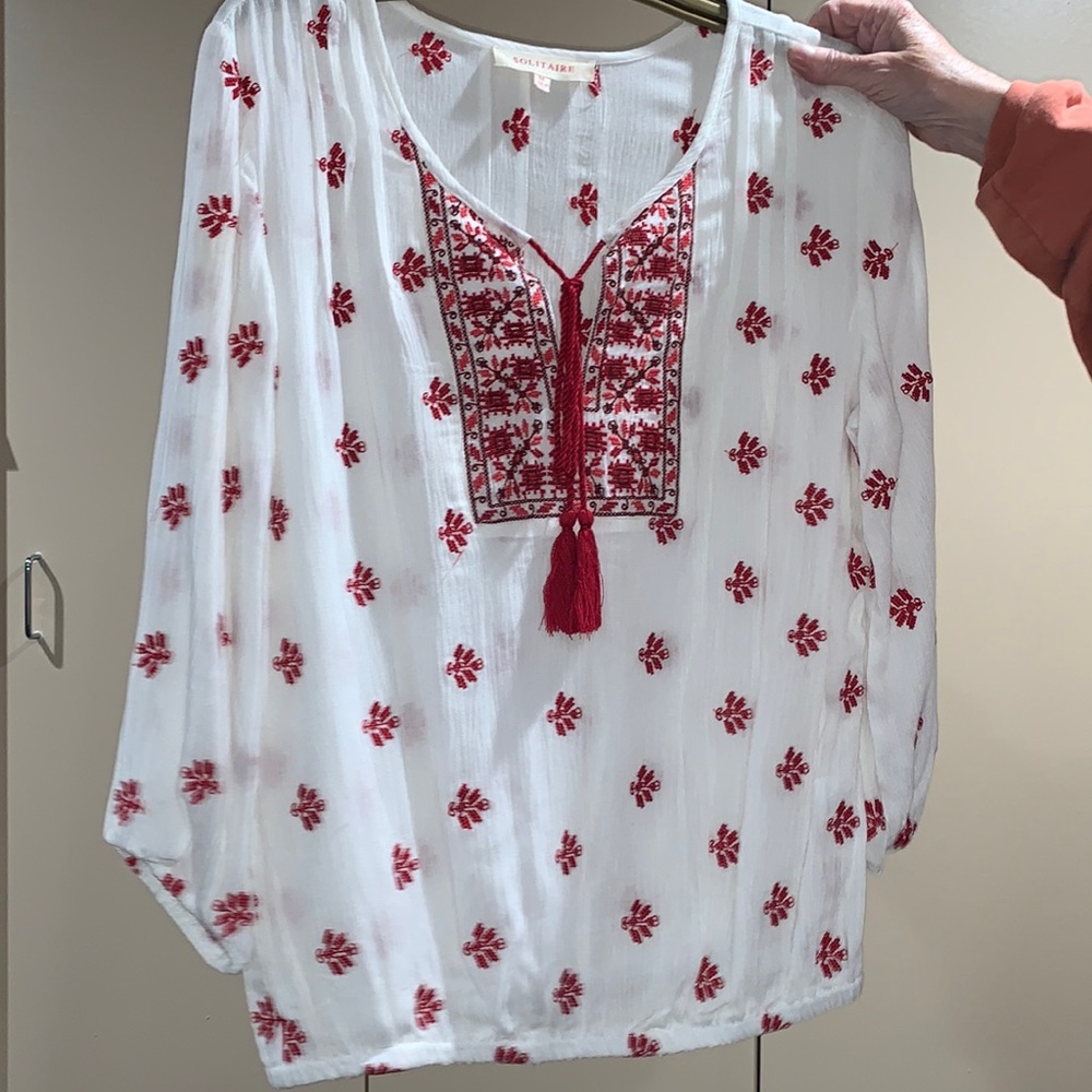 Solitaire - Summer bohemian too / elastic sleeves and waist - Size Medium